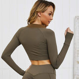 shopsharpe.com 2020 New Women 2 PCS Yoga Fitness Sports Suits GYM Yoga Long Sleeve Shirts High Waist Running Leggings Workout Pants+Jacket Set