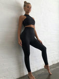 shopsharpe.com Activewear Black Set / S (155cm 40kg) Evoke Push Up Leggings & Workout Top Set