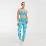 shopsharpe.com Activewear Blue / S / China Leopard Print Fitness Activewear Set