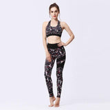 shopsharpe.com Activewear HK207 W163 / XL FloralBee 2 Piece Fitness Yoga Set