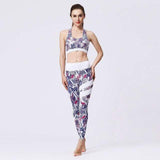 shopsharpe.com Activewear HK213 W165 / XL FloralBee 2 Piece Fitness Yoga Set