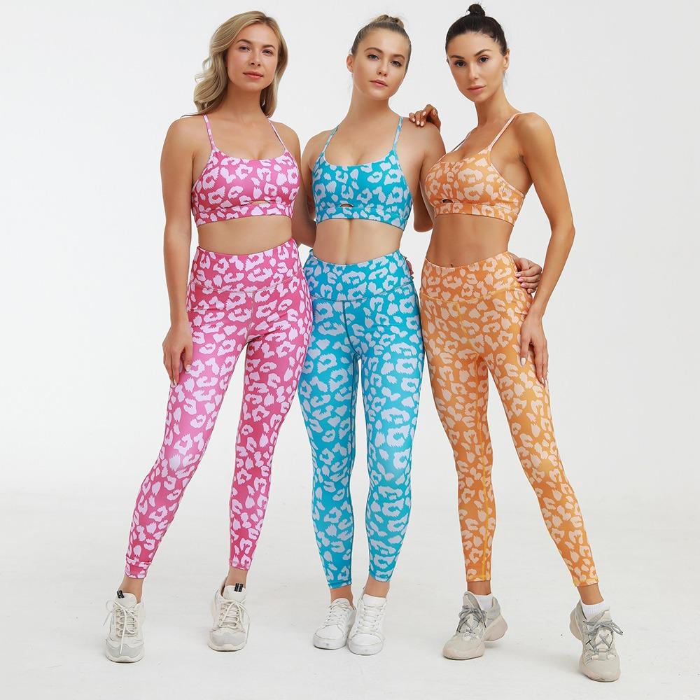 Look Wild & Feel Fabulous: 2pcs Leopard Print Workout Sets for Women's  Activewear