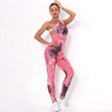 shopsharpe.com Activewear Red / L Maya Tie-dye One Piece Fitness Jumpsuit