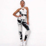 shopsharpe.com Activewear White / S Maya Tie-dye One Piece Fitness Jumpsuit
