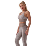 shopsharpe.com Beige Set / L Animal Print Seamless Fitness Legging & Top Set