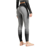 shopsharpe.com Black leggings / L SVOKOR Grey striped Workout Women Leggings Fitness Seamless Push Up Sexy Leggings High Waist Gym Pants Female Running