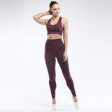 shopsharpe.com Deep Purple / S SVOKOR Seamless Women set Workout Fitness Clothes For Women High Waist Push Up Leggings Bra Gym Pants Elasticity Running
