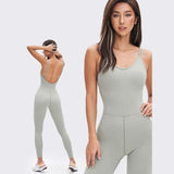 shopsharpe.com green / L Surya Seamless Open Back One Piece Yoga Jumpsuit