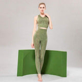 shopsharpe.com Green set / L New Print Seamless Sports Yoga Wear High Elasticity Tight Yoga Set Mesh Breathable Fitness Set Women Gym workout Sports Clothing