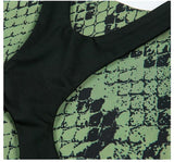 shopsharpe.com IWUPARTY 2 Piece Snake Print Yoga Set Women Crisscross Back Sportwear Gym Clothing Fitness Leggings Workout Sports Suit Female