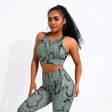 shopsharpe.com Leggings Set Snake Print Effect 2 Piece Activewear Fitness Set