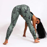 shopsharpe.com Leggings Set Snake Print Effect 2 Piece Activewear Fitness Set
