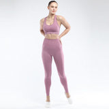shopsharpe.com Light Red / M SVOKOR Seamless Women set Workout Fitness Clothes For Women High Waist Push Up Leggings Bra Gym Pants Elasticity Running
