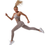 shopsharpe.com Seamless Sportswear Women Print Workout Set Yoga Sets Sport Top + Leggings Gym Clothing Female Fitness Outfit For woman