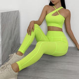 shopsharpe.com Yellow Set / L Seamless Yoga Women Suit 2 Piece Sports Sets Female Workout Wear Moderate Support Sport Bra Leggings High Waist Fitness Clothing