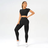 shopsharpe.com Activewear Black / L Mode Seamless Fitness Leggings & Cropped Top Set