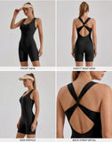 shopsharpe.com activewear Samya Breathable Crisscross Back Fitness Playsuit