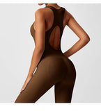 shopsharpe.com Brown / M Pulse Peach Booty One-Piece Seamless Yoga Jumpsuit