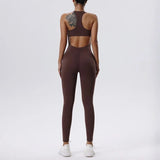 shopsharpe.com coffee color / S / CHINA Yoga Set Jumpsuit Women Full Seasons Casual Fitness Sporty Playsuit Sleeveless Slim Activewear All In One Jumpsuit Clothing Lady