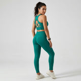 shopsharpe.com Green / L Studio Women’s Yoga Set, Cross Strap Top and Hip Lifting Leggings