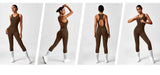 shopsharpe.com Pulse Peach Booty One-Piece Seamless Yoga Jumpsuit