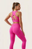 shopsharpe.com Rose Red / L Studio Women’s Yoga Set, Cross Strap Top and Hip Lifting Leggings