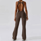 shopsharpe.com Solid Yoga Jumpsuit One Piece Outfit Fitness Bodysuit Workout Clothes for Women Sportwear Women Buttock lifting Set Activewear