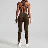 shopsharpe.com Studio Women’s Yoga Set, Cross Strap Top and Hip Lifting Leggings