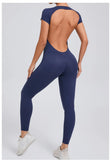 shopsharpe.com Tejas Women’s Backless Short Sleeve Yoga Jumpsuit