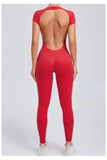 shopsharpe.com Tejas Women’s Backless Short Sleeve Yoga Jumpsuit