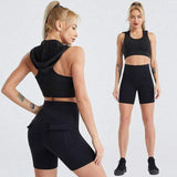 shopsharpe.com Activewear black set / Asian size L Ranger Fitness Shorts with Hooded Workout Top