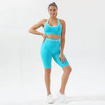 shopsharpe.com Activewear blue 2pcs / S / China Warrior Seamless Fitness Shorts & Workout Top