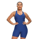 shopsharpe.com Activewear Blue / S Spark One Piece Textured Fitness Playsuit