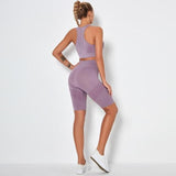 shopsharpe.com Activewear bra short purple / M Seamless High Waist Cycling Short and Top Set