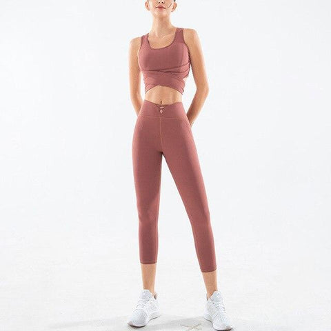 shopsharpe.com Activewear brick red / L Radiance Yoga Bottoms & Sleeveless Top Set