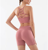 shopsharpe.com Activewear Fringe Gym Fitness Shorts & Workout Top Set