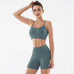 shopsharpe.com Activewear Fringe Gym Fitness Shorts & Workout Top Set