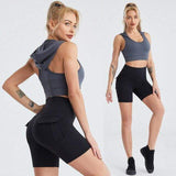 shopsharpe.com Activewear grey black set / Asian size L Ranger Fitness Shorts with Hooded Workout Top