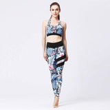 shopsharpe.com Activewear HK204 W161 / XL FloralBee 2 Piece Fitness Yoga Set