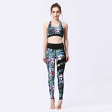 shopsharpe.com Activewear HK205 W164 / XL FloralBee 2 Piece Fitness Yoga Set