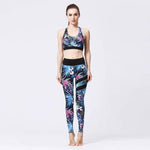 shopsharpe.com Activewear HK206 W171 / XL FloralBee 2 Piece Fitness Yoga Set