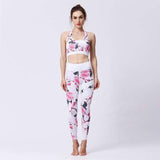 shopsharpe.com Activewear HK211 W167 / XL FloralBee 2 Piece Fitness Yoga Set
