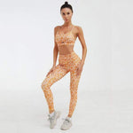 shopsharpe.com Activewear Orange / S / China Leopard Print Fitness Activewear Set