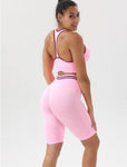 shopsharpe.com Activewear pink 2pcs / M / China Warrior Seamless Fitness Shorts & Workout Top