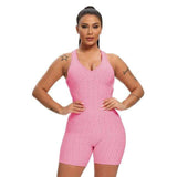 shopsharpe.com Activewear Pink / S Spark One Piece Textured Fitness Playsuit