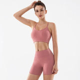 shopsharpe.com Activewear Pink / XL Fringe Gym Fitness Shorts & Workout Top Set