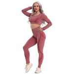 shopsharpe.com Activewear Pink yoga suit / S Luxur High Waist Seamless Activewear Set