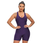 shopsharpe.com Activewear Purple / S Spark One Piece Textured Fitness Playsuit