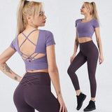 shopsharpe.com Activewear purple set / Asian size XXL Sierra Fitness Leggings with Workout Top