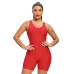 shopsharpe.com Activewear Red / S Spark One Piece Textured Fitness Playsuit